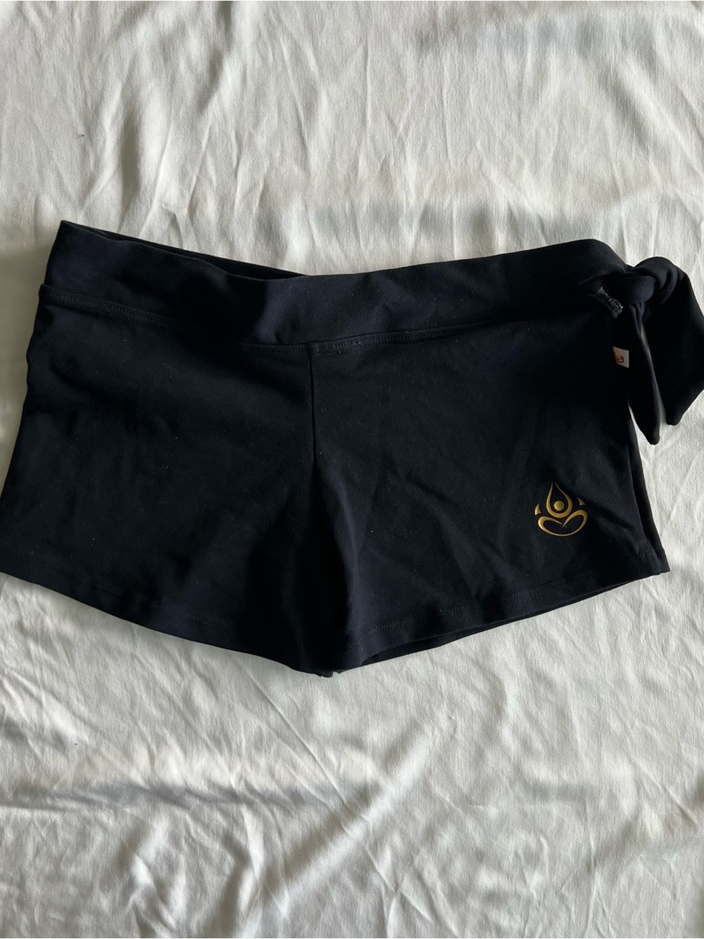 Shakti Black Women's Hot Yoga Shorts with Side Tie S